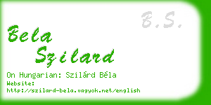 bela szilard business card